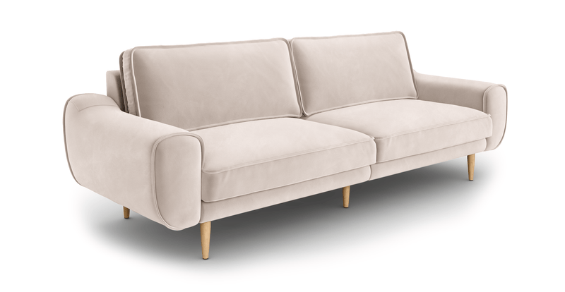 Klem 3-Seater Sofa Large Wooden Leg - Velvet