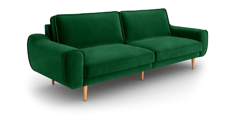 Klem 3-Seater Sofa Large Wooden Leg - Velvet