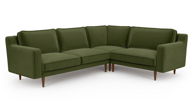 Klem Slim 257 x 203 Sectional Wooden Leg - Velvet
