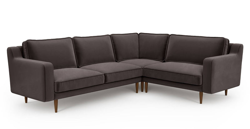 Klem Slim 257 x 203 Sectional Wooden Leg - Velvet