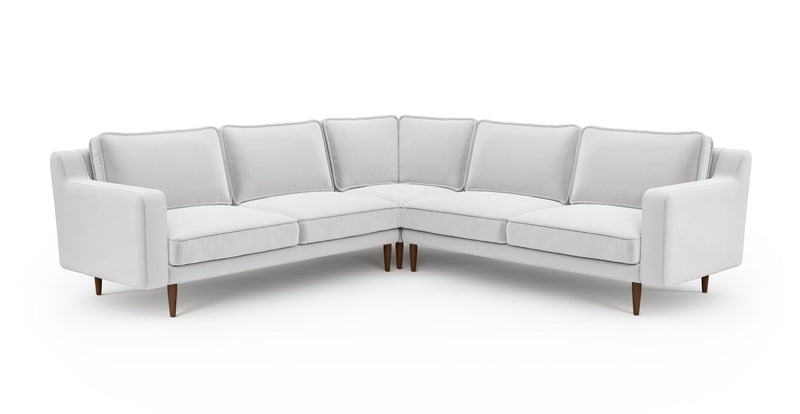 Klem Slim 257 x 257 Sektional Holzbein - Samt