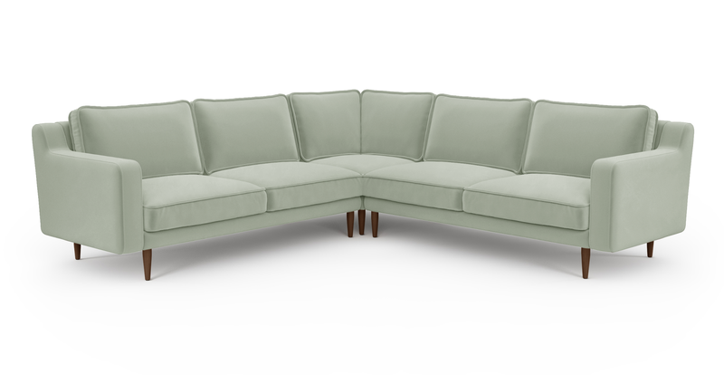 Klem Slim 257 x 257 Sektional Holzbein - Samt