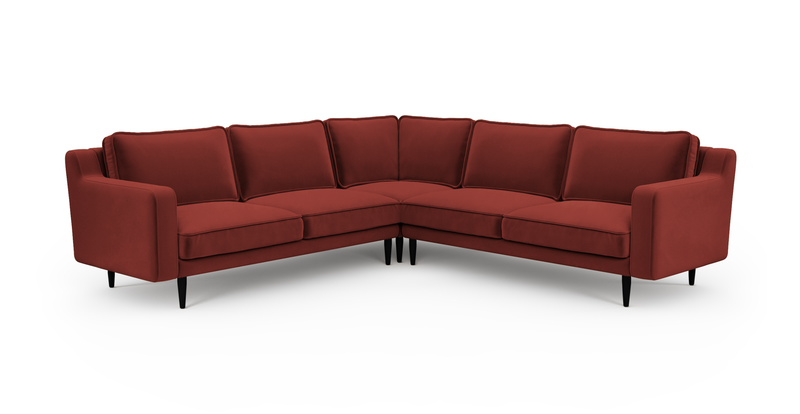 Klem Slim 257 x 257 Sektional Holzbein - Samt