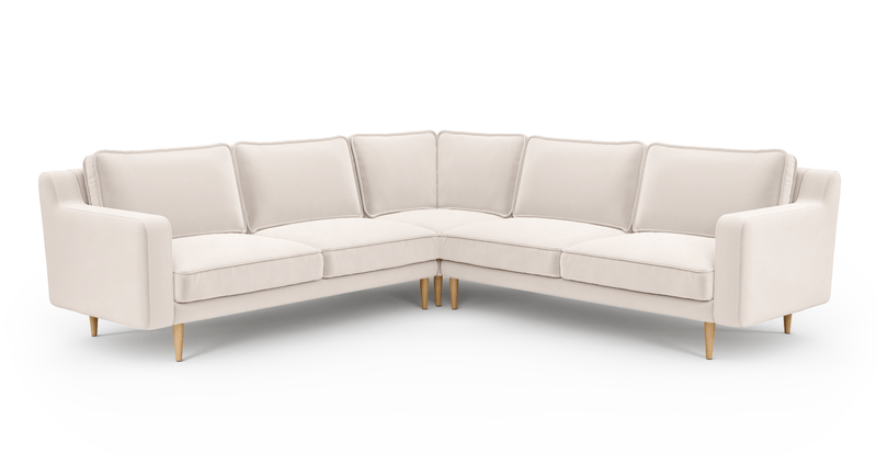 Klem Slim 257 x 257 Sektional Holzbein - Samt