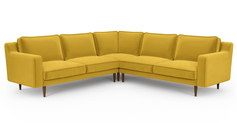 Klem Slim 257 x 257 Sektional Holzbein - Samt