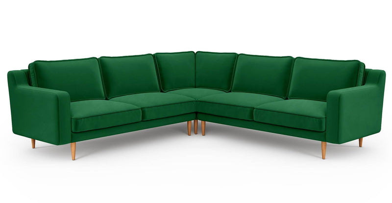 Klem Slim 257 x 257 Sektional Holzbein - Samt