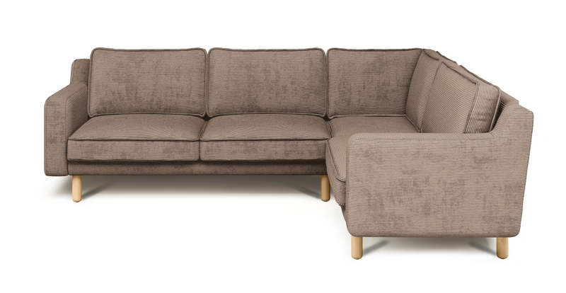 Klem Slim 257 x 203 Sectional Cylindrical Wooden Leg - Cord Velour