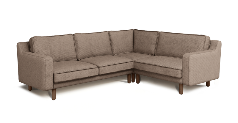 Klem Slim 257 x 203 Sectional Cylindrical Wooden Leg - Cord Velour