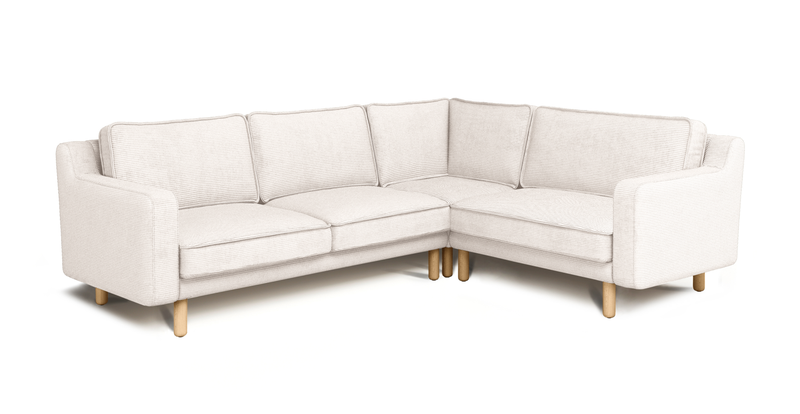 Klem Slim 257 x 203 Sectional Cylindrical Wooden Leg - Cord Velour