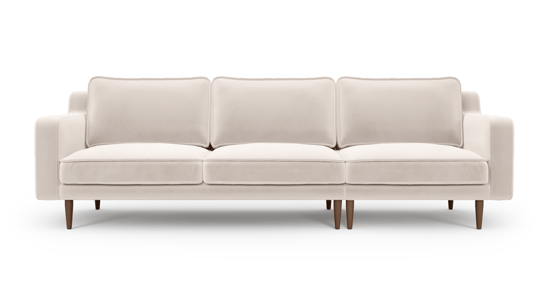 Klem Slim 4-Sitzer Sofa Holzbein - Samt