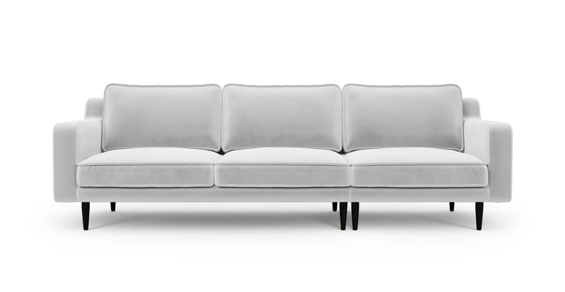 Klem Slim 4-Sitzer Sofa Holzbein - Samt