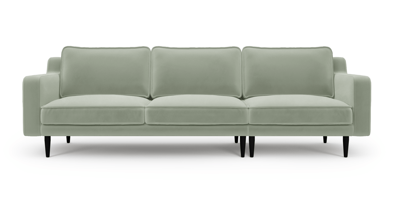 Klem Slim 4-Sitzer Sofa Holzbein - Samt