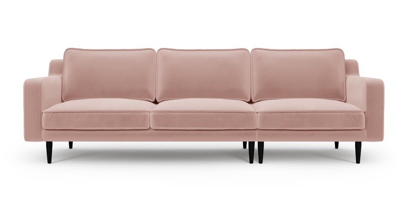 Klem Slim 4-Sitzer Sofa Holzbein - Samt