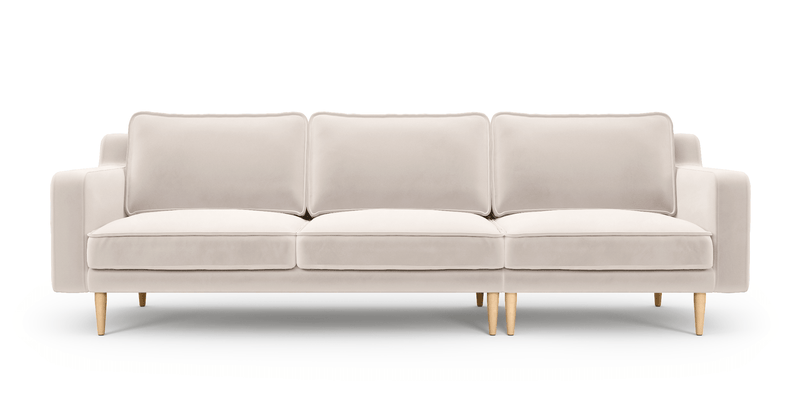 Klem Slim 4-Sitzer Sofa Holzbein - Samt