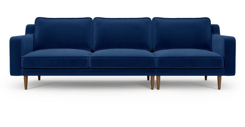 Klem Slim 4-Sitzer Sofa Holzbein - Samt