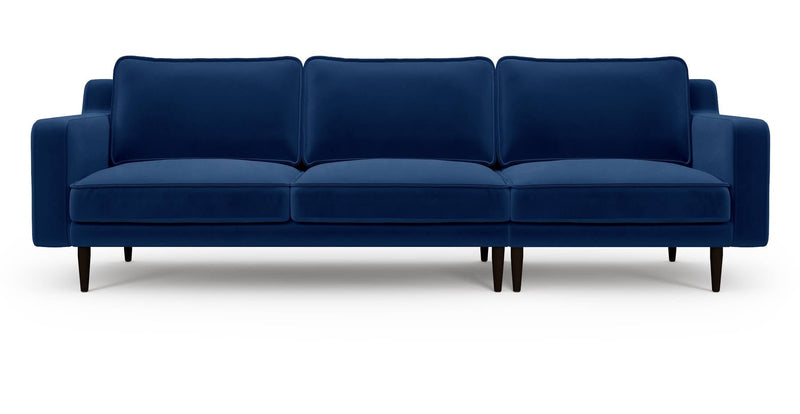 Klem Slim 4-Sitzer Sofa Holzbein - Samt