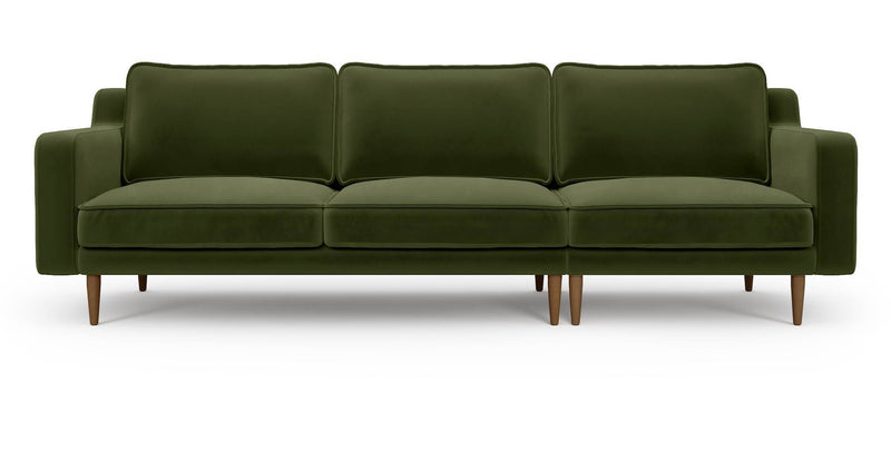 Klem Slim 4-Sitzer Sofa Holzbein - Samt