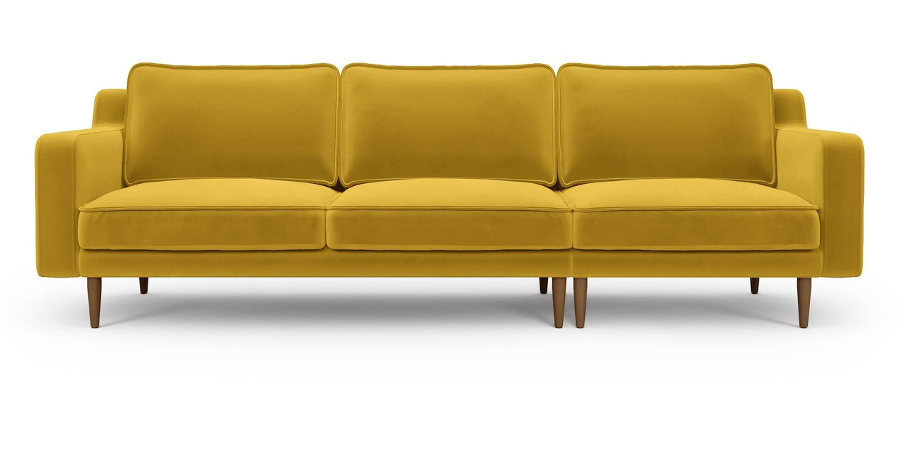 Klem Slim 4-Sitzer Sofa Holzbein - Samt