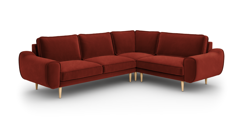 Klem 210 x 264 Sectional Wooden Leg - Velvet