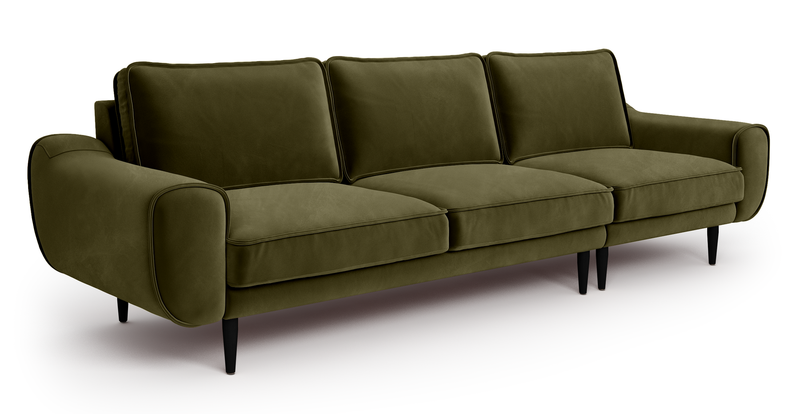 Klem 4-Sitzer Sofa Holzbein - Samt