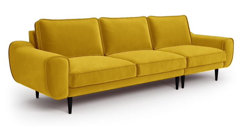 Klem 4-Seater Sofa Wooden Leg - Velvet