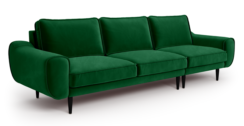 Klem 4-Seater Sofa Wooden Leg - Velvet