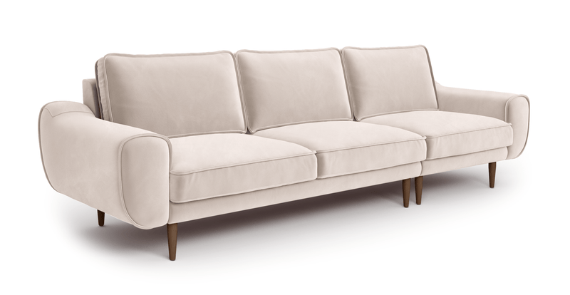 Klem 4-Seater Sofa Wooden Leg - Velvet