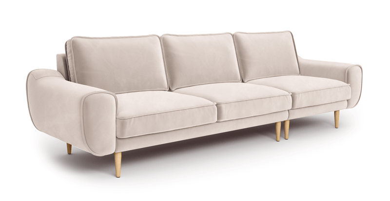 Klem 4-Seater Sofa Wooden Leg - Velvet