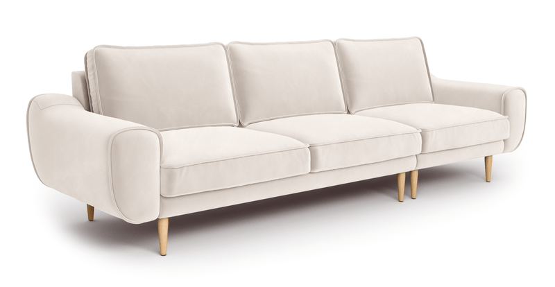 Klem 4-Seater Sofa Wooden Leg - Velvet