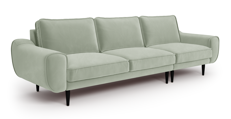 Klem 4-Sitzer Sofa Holzbein - Samt