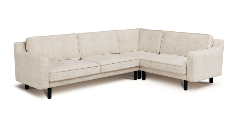 Klem Slim 283 x 203 Sektional Zylindrisch Holzbein - Naturgewebe