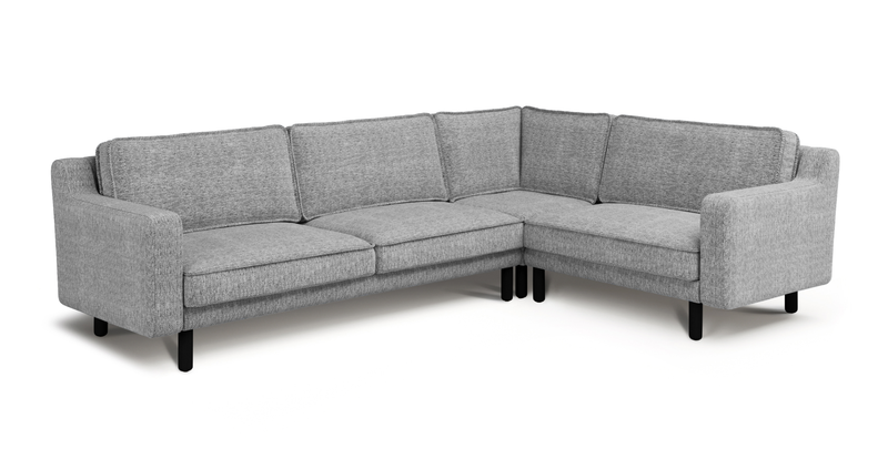 Klem Slim 283 x 203 Sektional Zylindrisch Holzbein - Naturgewebe