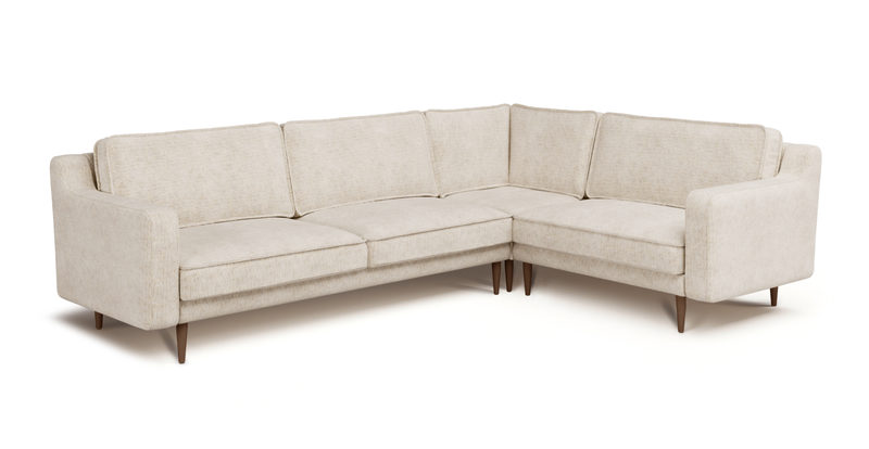 Klem Slim 283 x 203 Sectional Wooden Leg - Natural Woven