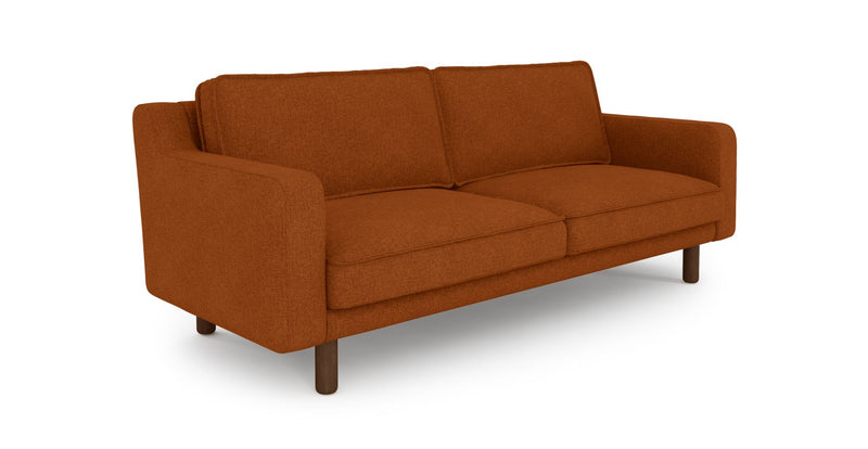 Klem Slim 3-Seater Sofa Cylindrical Wooden Leg - Woven