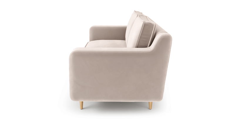 Klem Slim 2-Seater Modular Sofa Wooden Leg - Velvet