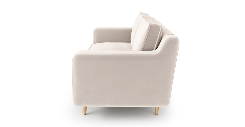 Klem Slim 2-Seater Modular Sofa Wooden Leg - Velvet