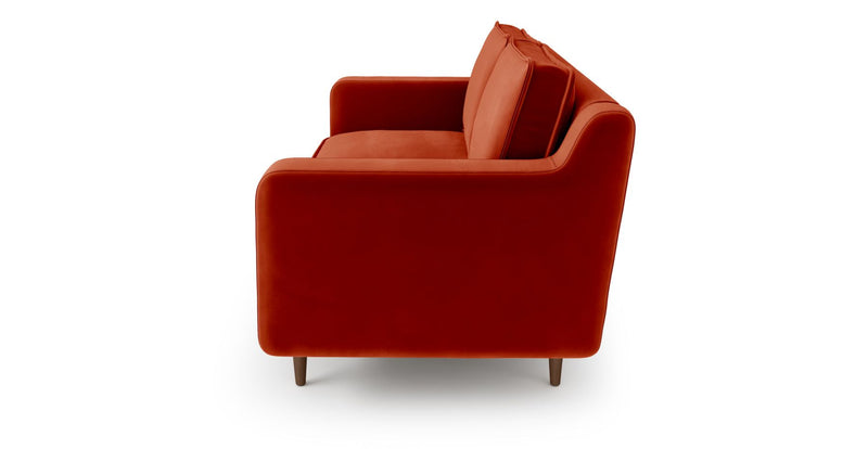 Klem Slim 2-Seater Modular Sofa Wooden Leg - Velvet