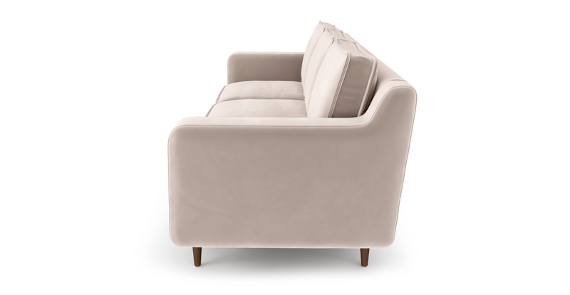 Klem Slim 3-Sitzer Modular Sofa Holzbein - Samt