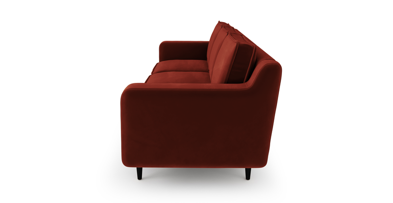 Klem Slim 3-Sitzer Modular Sofa Holzbein - Samt