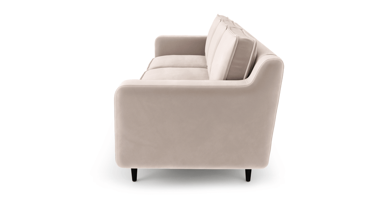 Klem Slim 3-Sitzer Modular Sofa Holzbein - Samt