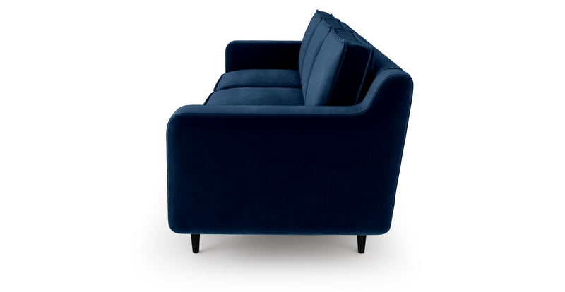 Klem Slim 3-Sitzer Modular Sofa Holzbein - Samt