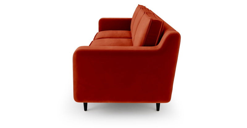 Klem Slim 3-Sitzer Modular Sofa Holzbein - Samt