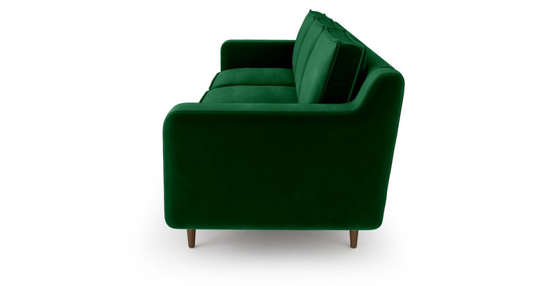 Klem Slim 3-Sitzer Modular Sofa Holzbein - Samt
