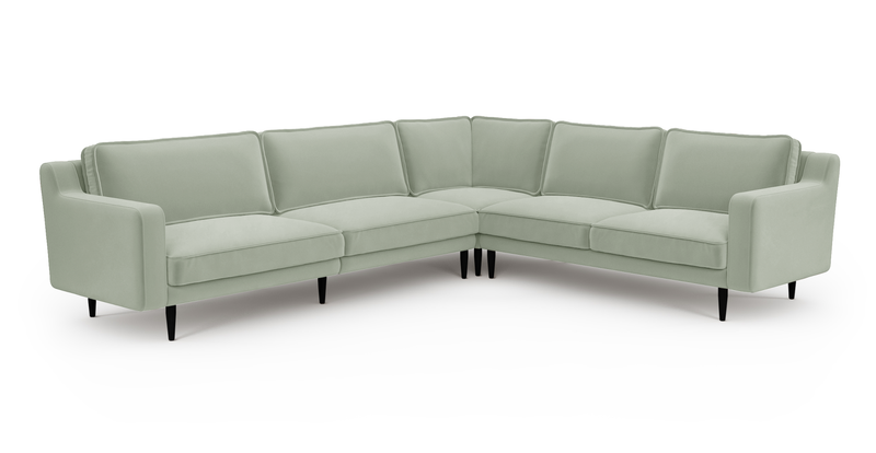 Klem Slim 303 x 257 sectional wooden leg - velvet