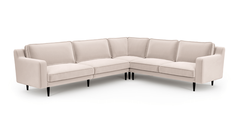 Klem Slim 303 x 257 sectional wooden leg - velvet