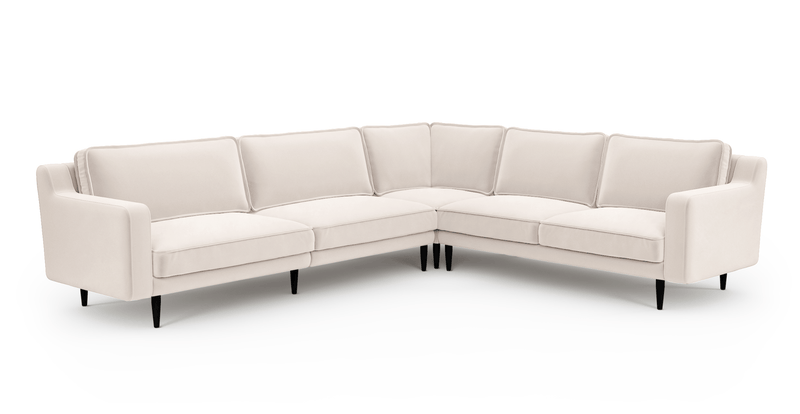 Klem Slim 303 x 257 sectional wooden leg - velvet