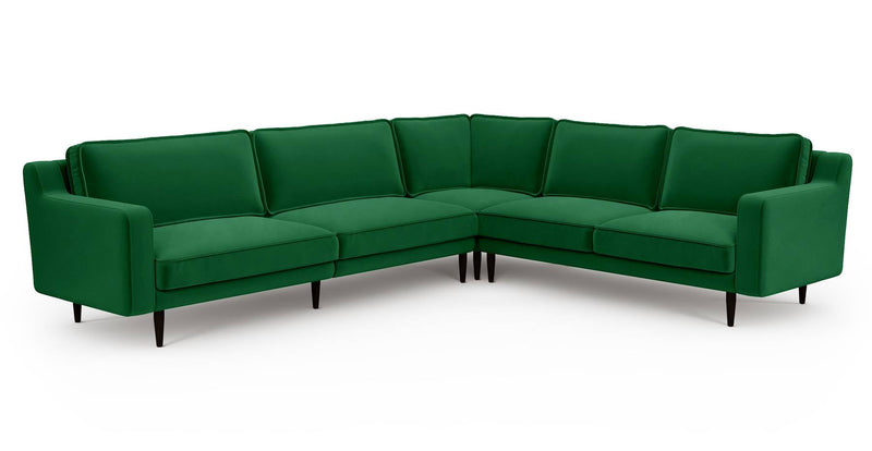 Klem Slim 303 x 257 sectional wooden leg - velvet