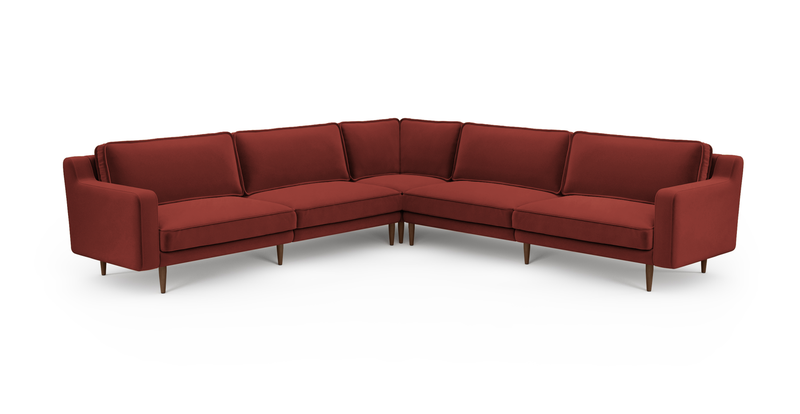 Klem Slim 303 x 303 Sectional Wooden Leg - Velvet