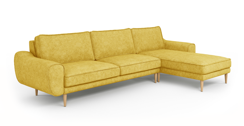 Klem 306 x 171 Sectional Wooden Leg - Cord Velour