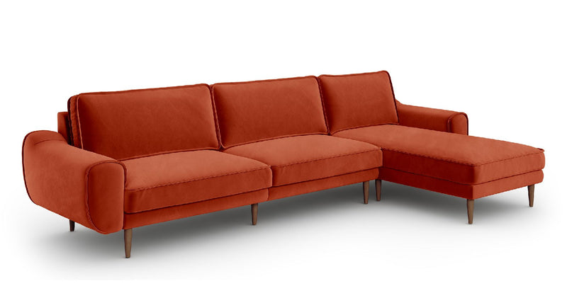 Klem 326 x 171 Sectional Wooden Leg - Velvet